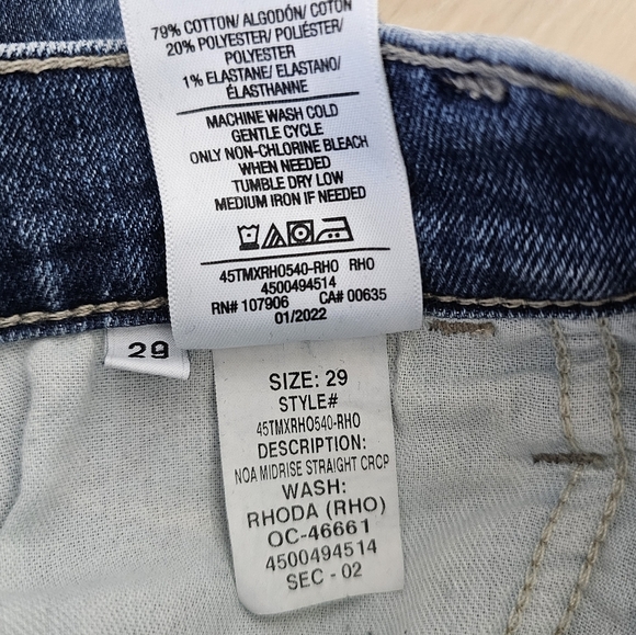 Hudson Jeans Noa Mid Rise Ankle Crop Straight Jeans Rhoda medium wash size 29 - Picture 8 of 14